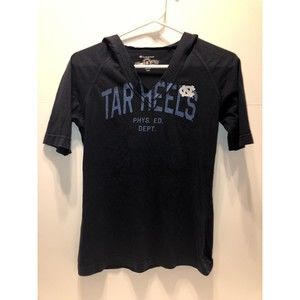 North Carolina NC Tarheels Hoodie Short Sleeve Navy Blue Womens Medium Champion